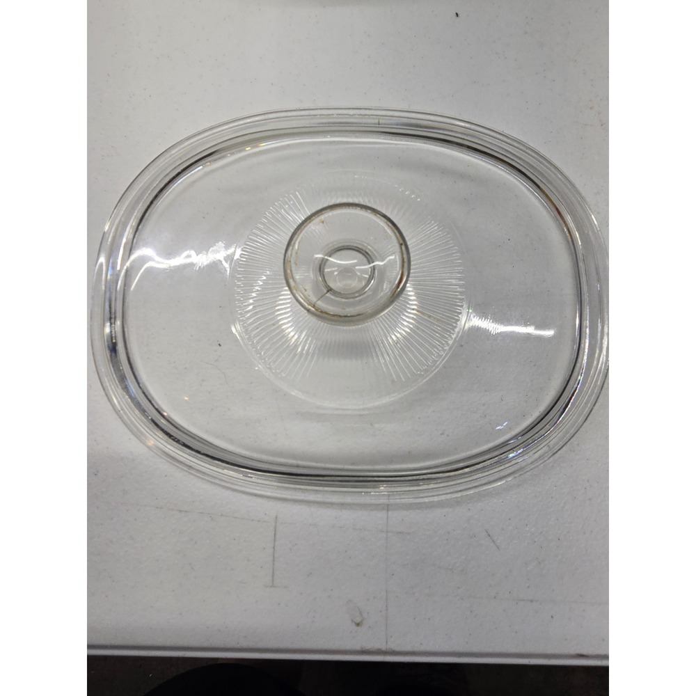 Pyrex F-12-C Clear Glass Oval Casserole Replacement Lid